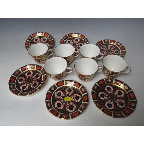 766 - SIX ROYAL CROWN DERBY IMARI PATTERN CUPS AND SAUCERS, cups H 6.5 cm, saucers Dia.14.5 cm, Condition ... 