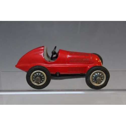 882 - A VINTAGE SCHUCO STUDIO 1050 TINPLATE CLOCKWORK SPORTS CAR,  L 13 cm