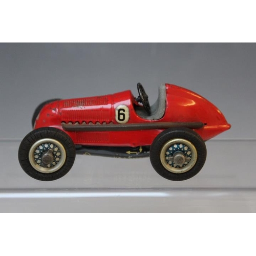 882 - A VINTAGE SCHUCO STUDIO 1050 TINPLATE CLOCKWORK SPORTS CAR,  L 13 cm