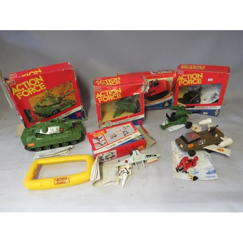 896 - A COLLECTION OF FOUR BOXED AND TWO UNBOXED ACTION MAN ACTION FORCE VEHICLES, to include boxed Battle... 