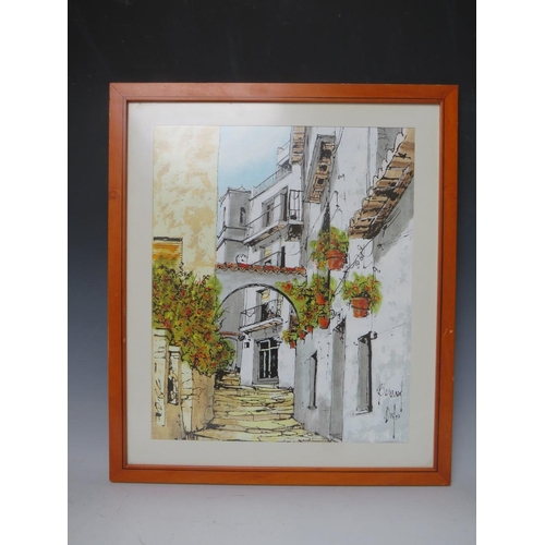 92 - BERNARD DUFOUR (XX). French school, continental village street scene, signed lower right, oil on can... 