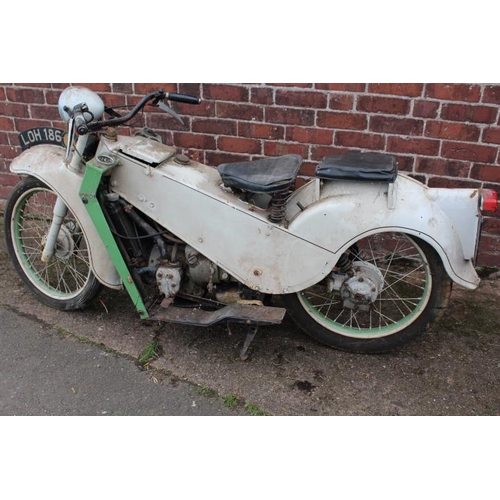 966 - A VELOCETTE MK1 MOTORCYCLE, having pressed steel frame, hand change gearbox and horizontally opposed... 