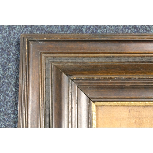 37 - A 19TH CENTURY DUTCH EBONISED FRAME, with gold slip and glazed, frame W 11 cm, slip rebate 12 x 23.5... 