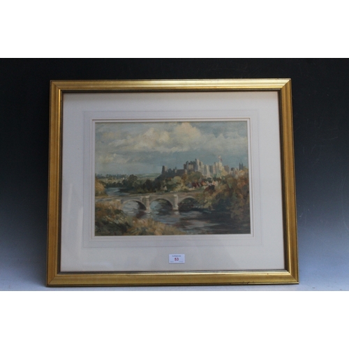 53 - IVAN TAYLOR (1946). 'Ludlow In Shropshire', signed lower left, titled verso, framed and glazed, 28 x... 
