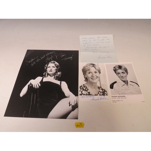 171 - A TRAY OF AUTOGRAPHS AND PHOTOGRAPHS, LETTERS, CARD AND PAPER OF MAINLY FILM, THEATRE AND TELEVISION... 