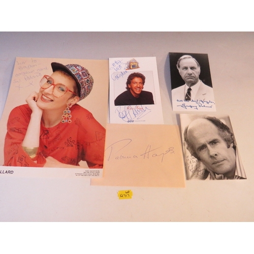 180 - A TRAY OF AUTOGRAPHS AND PHOTOGRAPHS, LETTERS, CARD AND PAPER OF MAINLY FILM, THEATRE AND TELEVISION... 