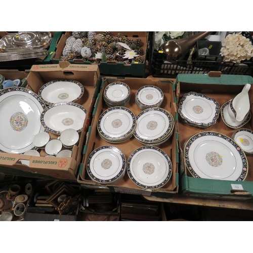 102 - THREE TRAYS OF WEDGWOOD RUNNYMEDE TEA/DINNER WARE