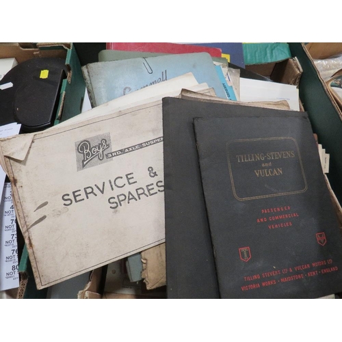 146 - A TRAY OF VINTAGE COMMERCIAL VEHICLE AND ENGINEERING CATALOGUES ETC