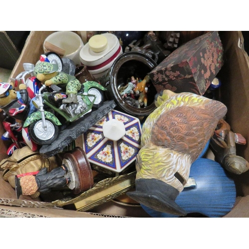 151 - THREE TRAYS OF CERAMICS TO INCLUDE ORIENTAL EXAMPLES ETC