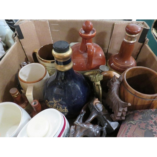 151 - THREE TRAYS OF CERAMICS TO INCLUDE ORIENTAL EXAMPLES ETC