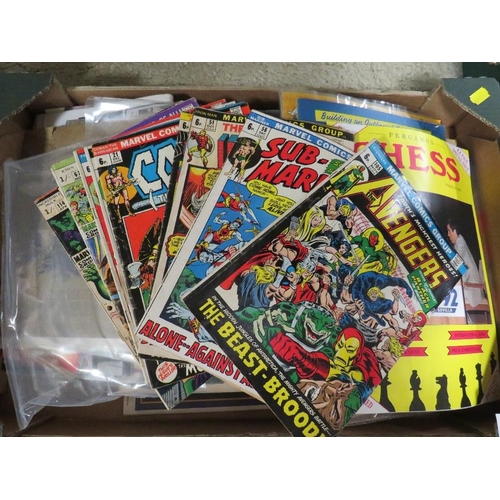 152 - TWO TRAY OF ASSORTED COMICS AND MAGAZINES TO INCLUDE MARVEL AVENGERS, FANTASTIC FOUR , X MEN , INCRE... 