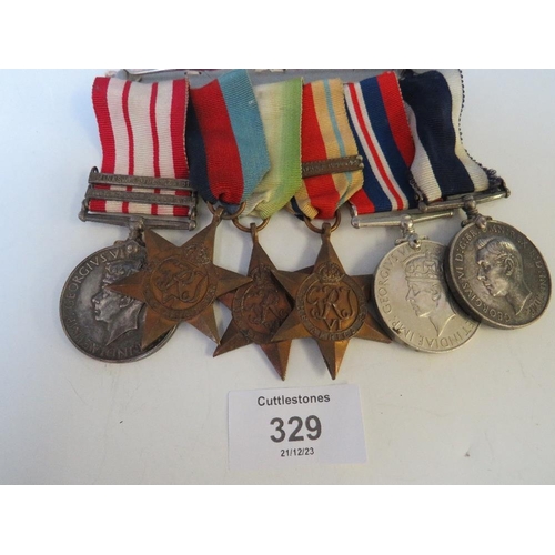 329 - A WWII ROYAL NAVY MEDAL GROUP OF SIX, CONSISTING OF WAR MEDAL, 1939 / 45 STAR, ATLANTIC STAR, AFRICA... 