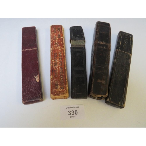 330 - A SMALL COLLECTION OF CUT THROAT RAZORS, TO INCLUDE EXAMPLES BY JAMES KERR, SOUTHERN AND RICHARDSON,... 