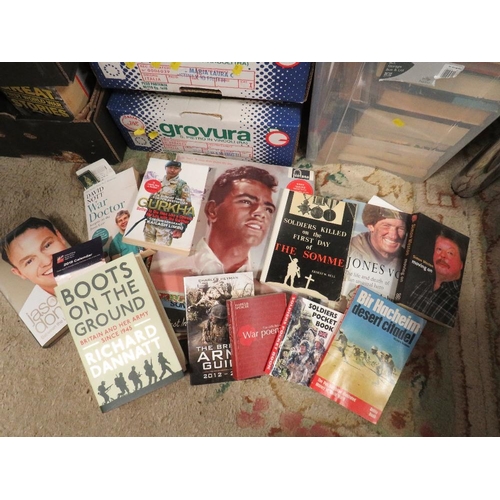 160 - A LARGE QUANTITY OF BOOKS TO INCLUDE HARD BACK AUTOBIOGRAPHY