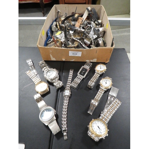 432 - A BOX OF WATCHES