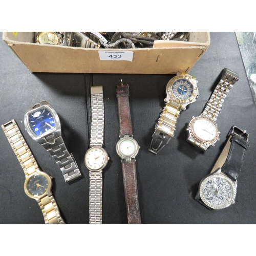 433 - A BOX OF WATCHES