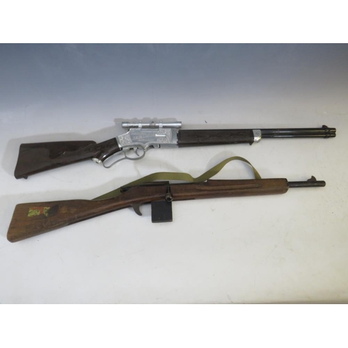 570 - A CHILDS ARMY CADET TRAINING RIFLE BY PARIS MANUFACTURING Co., together with a Rustler Laramie repea... 