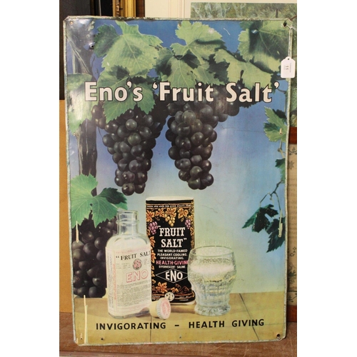 11 - VINTAGE ADVERTISING SIGN FOR ENO'S FRUIT SALT