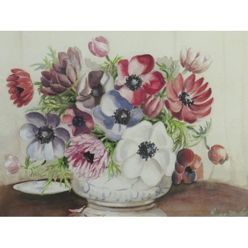 12 - GEORGE TAYLOR (XX). Staffordshire potteries artist, a pair of still life studies of bowls of flowers... 