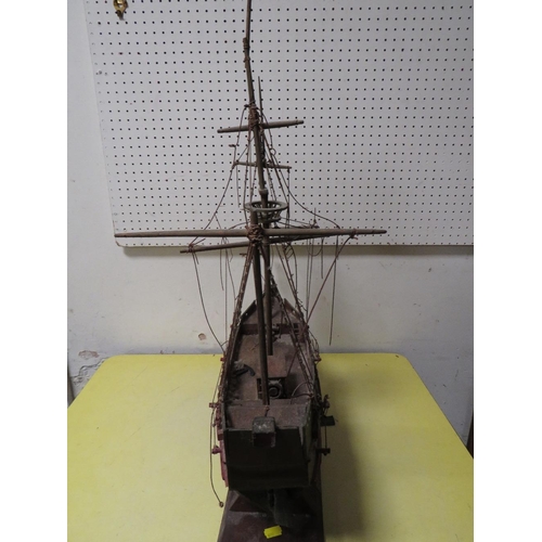 248 - A VINTAGE MODERN SAIL SHIP , SANTA MARIA A/F