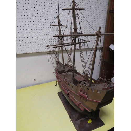 248 - A VINTAGE MODERN SAIL SHIP , SANTA MARIA A/F