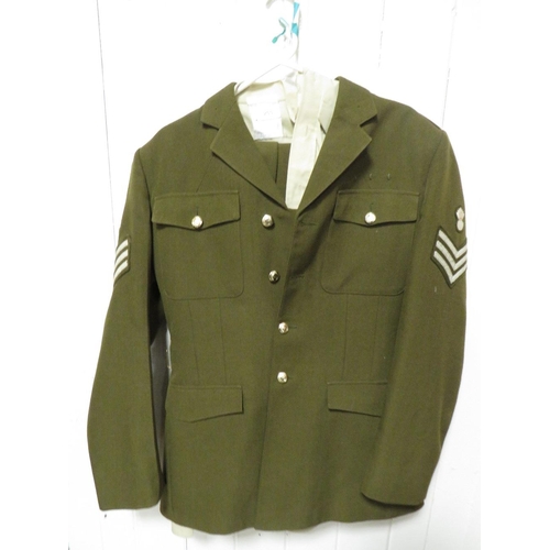 255 - A MILITARY UNIFORM TO INCLUDE JACKET, SHIRT AND TROUSERS