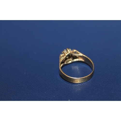 436 - A HALLMARKED 9 CARAT GOLD SAPPHIRE AND DIAMOND RING, 2.3g, ring size L 1/2