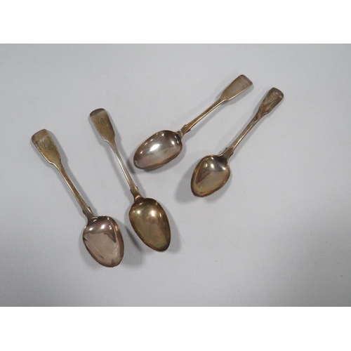 470 - FOUR HALLMARKED SILVER FIDDLE PATTERN TEA SPOONS