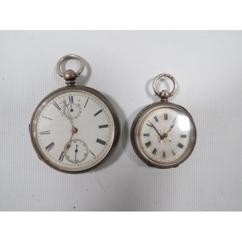 474 - TWO VINTAGE HALLMARKED SILVER CASED FOB WATCHES