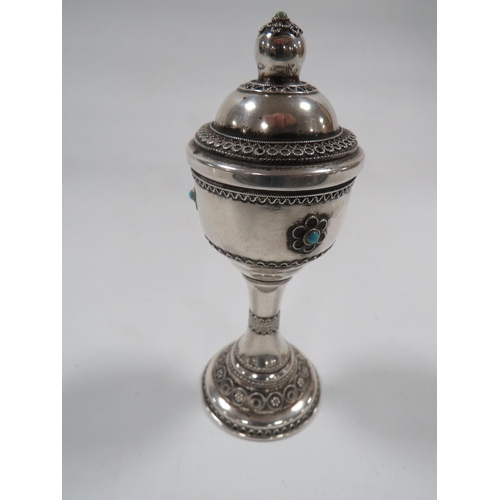 477 - SMALL WHITE METAL CHALICE