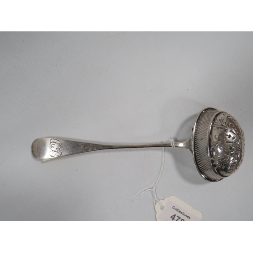 478 - A  CONTINENTAL SIFTER SPOON STAMPED ONLY WITH MAKERS MARK