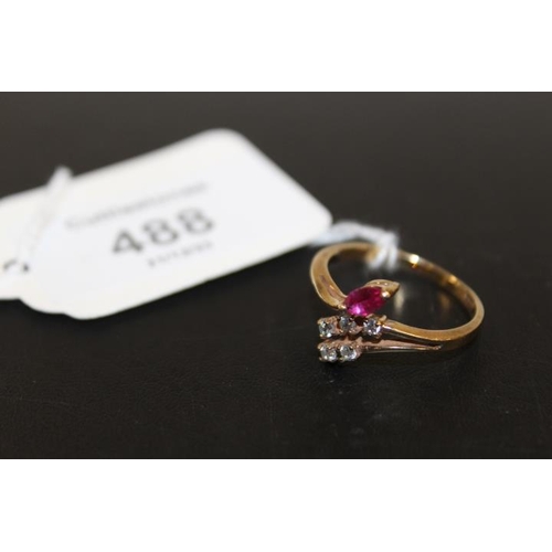 488 - A 9 CARAT GOLD DRESS RING approx weight 2.3g  RING SIZE R