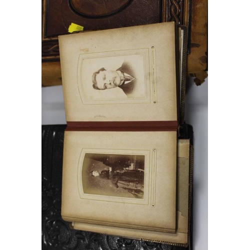 497 - THREE PARTIAL FILLED ANTIQUE PHOTOGRAPH ALBUMS