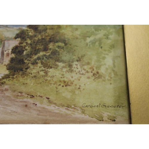 55 - A JOHN KEELEY WATERCOLOUR, MASTERS WATERCOLOUR, ROWLAND LANGMAID ENGRAVING & ANOTHER WATERCOLOUR (4)... 