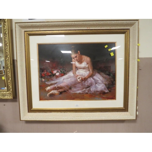 871 - A LARGE MODERN FRAMED BALLERINA PRINT 85 x 103 cm (OVERALL SIZE)