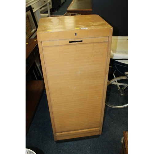 872 - A VINTAGE TAMBOUR FRONTED CABINET A/F