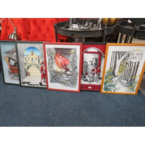 10 - FIVE FRAMED POLLY HAMILTON SHAKESPEARE PRINTS