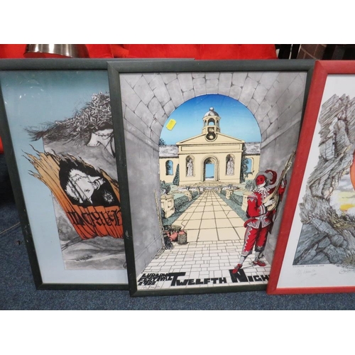 10 - FIVE FRAMED POLLY HAMILTON SHAKESPEARE PRINTS