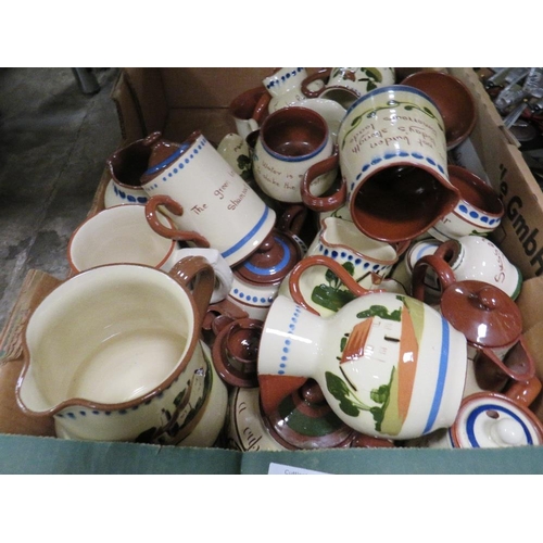 125 - A TRAY OF ASSORTED TORQUAY WARE CERAMICS