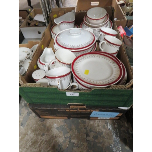 132 - TWO TRAYS OF MYOTT ROYALTY TEA/ DINNER WARE