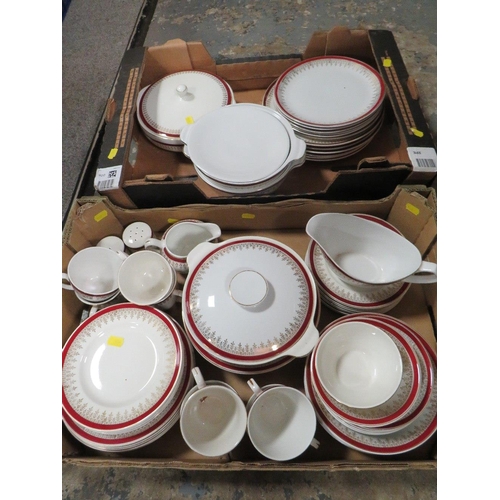 132 - TWO TRAYS OF MYOTT ROYALTY TEA/ DINNER WARE