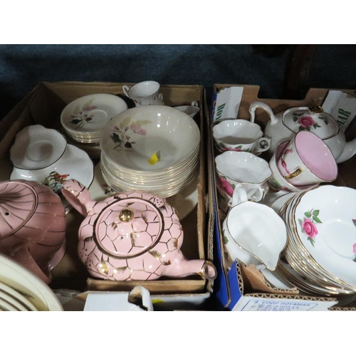 162 - A LARGE QUANTITY OF ASSORTED VINTAGE CERAMICS IN SIX ASSORTED SIZE TRAYS