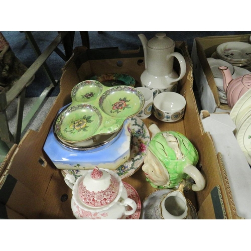 162 - A LARGE QUANTITY OF ASSORTED VINTAGE CERAMICS IN SIX ASSORTED SIZE TRAYS