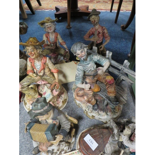 163 - A SELECTION OF  CAPODIMONTE LARGE FIGURES