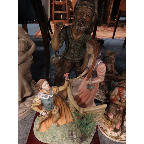 163 - A SELECTION OF  CAPODIMONTE LARGE FIGURES