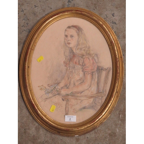 2 - AN OVAL SKETCH OF A YOUNG GIRL