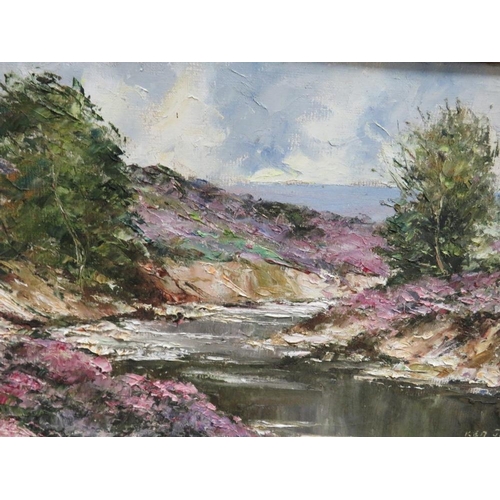 20 - KEN JOHNSON - AN IMPRESSIONIST LANDSCAPE ON BOARD 19.5 X 32.5 CM