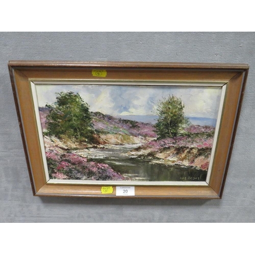 20 - KEN JOHNSON - AN IMPRESSIONIST LANDSCAPE ON BOARD 19.5 X 32.5 CM