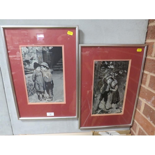 30 - A PAIR OF LARGE FRAMED CASH'S WOVEN SILK PICTURES