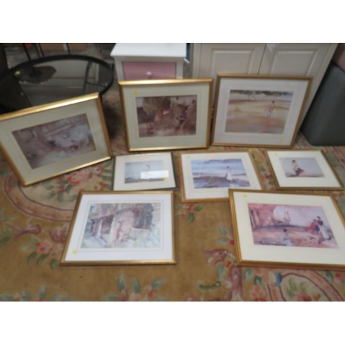 33 - A COLLECTION OF NINE WILLIAM RUSSELL FLINT PRINTS - ASSORTED SIZES